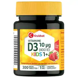 Kruidvat Kruidvat Kids 1+ Vitamine D3 10µg Kauwtabletten aanbieding