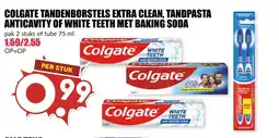 De Boerenschuur Colgate tandenborstels extra clean, tandpasta anticavity of white teeth met baking soda aanbieding