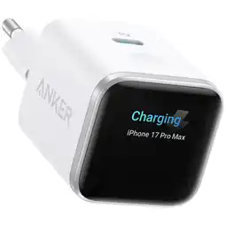 MediaMarkt Anker Nano Oplader 45w Met Smart Display Wit Wandlader aanbieding