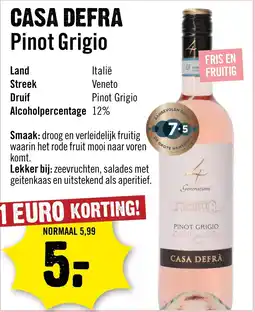 Dirck 3 Casa Defra Pinot Grigio aanbieding