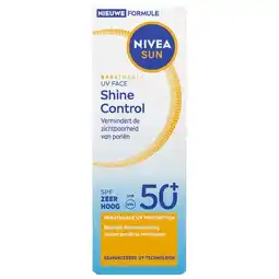 Trekpleister NIVEA Breathable Uv Face Shine Control SPF50+ Zonnecrème aanbieding