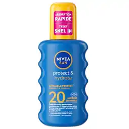 Trekpleister NIVEA Sun Protect & Hydrate SPF20 Zonnespray aanbieding
