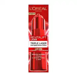 Trekpleister L'Oréal Paris Revitalift Laser Triple Laser Anti-Age Serum-Crème aanbieding