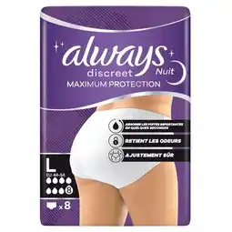 Trekpleister Always Discreet Maximum Protection Night Maat L Incontinentiebroekjes aanbieding
