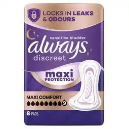 Trekpleister Always Discreet Maxi Protection Maxi Comfort Incontinentieverband aanbieding