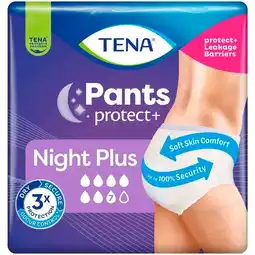 Trekpleister Tena Pants Protect+ Night Plus Incontinentiebroekjes aanbieding