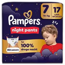 Trekpleister Pampers Night Pants Maat 7 Luierbroekjes aanbieding