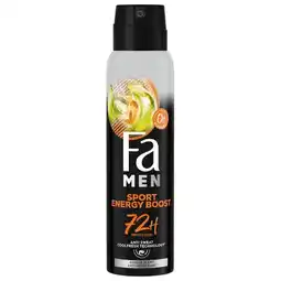 Trekpleister Fa Men Sport Energy Boost Deodorant Spray aanbieding