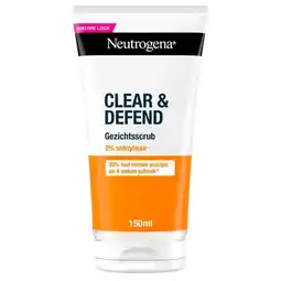 Trekpleister Neutrogena Clear & Defend 2% Salicylzuur Gezichtsscrub aanbieding