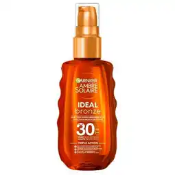 Trekpleister Garnier Ambre Solaire Ideal Bronze SPF30 Zonbeschermende Olie aanbieding
