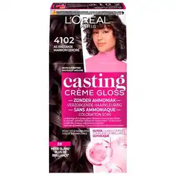 Trekpleister L'Oréal Paris Casting Crème Gloss 4102 Parelmoer Kastanjebruin Semi-Permanente Haarkleuring aanbieding