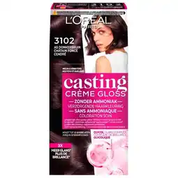 Trekpleister L'Oréal Paris Casting Crème Gloss 3102 Donker Parelmoer Asbruin Semi-Permanente Haarkleuring aanbieding