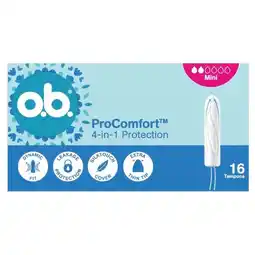 Trekpleister o.b. ProComfort 4-in-1 Protection Mini Tampons aanbieding