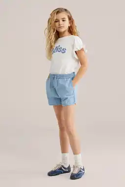 Wehkamp WE Fashion Blue Ridge denim straight short light blue denim aanbieding