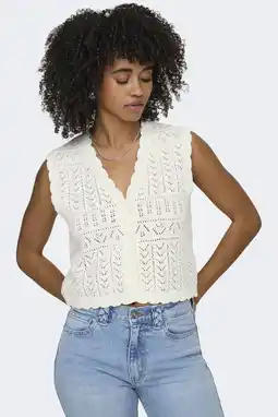 Wehkamp ONLY top gebreid ecru aanbieding