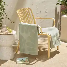 Wehkamp BEACHWAVE strandlaken Shell - mintgroen (velours) (180x100 cm) aanbieding
