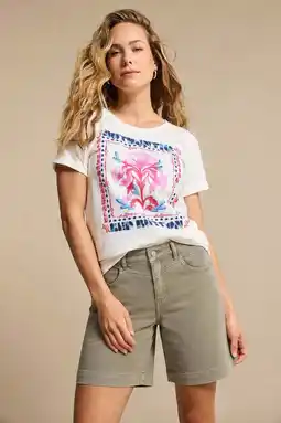 Wehkamp Red Button wide leg regular waist short - licht kaki aanbieding