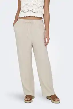 Wehkamp ONLY straight regularwaist casual broek beige aanbieding