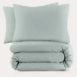 Wehkamp NOUS Living basis dekbedovertrek 2-persoons - lichtgroen (200x200 cm) aanbieding