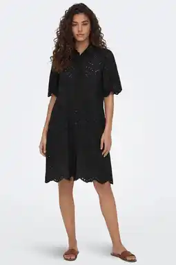 Wehkamp ONLY jurk broderie zwart aanbieding