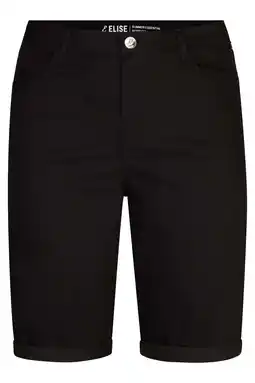 Wehkamp Miss Etam Plus slim highwaist denim short zwart aanbieding