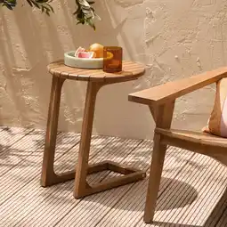 Wehkamp NOUS Garden teak bijzettafel Volta (Ø40 cm) aanbieding