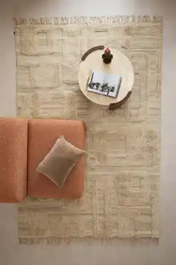 Wehkamp Studio LIVIT Roche laagpolig rechthoekige wollen grafische vloerkleed 290x200 cm - zand aanbieding