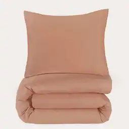 Wehkamp NOUS Living basis dekbedovertrek 1-persoons - mocha mousse (140x200 cm) aanbieding