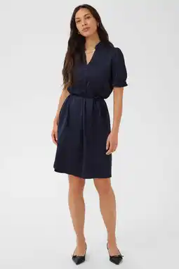 Wehkamp Saint Tropez viscose mini jurk met ceintuur - marineblauw aanbieding