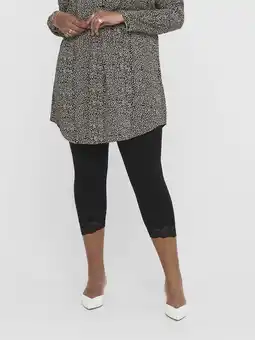 Wehkamp ONLY CARMAKOMA 3/4 legging CARTIME met kant zwart aanbieding