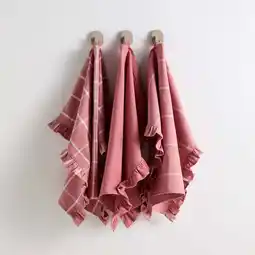 Wehkamp NOUS Living theedoek ruffle (50x70 cm) (set van 3) aanbieding