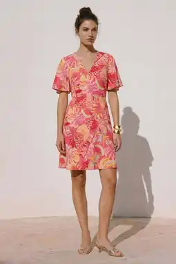 Wehkamp VERO MODA viscose mini jurk met print - roze aanbieding