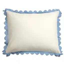 Wehkamp NOUS Living katoenen kussensloop off-white - scalloped edge (60x70 cm) aanbieding