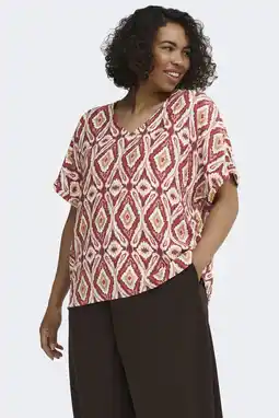 Wehkamp ONLY CARMAKOMA top Plus Size met grafisch - rood aanbieding