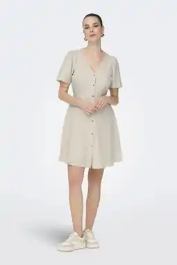 Wehkamp ONLY linnen zomerjurk beige aanbieding