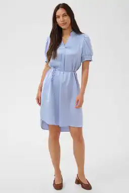 Wehkamp Saint Tropez mini jurk met ceintuur - lichtblauw aanbieding