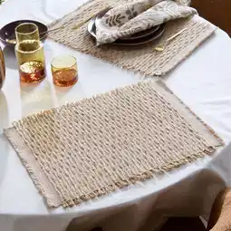 Wehkamp NOUS Living placemat (33x48 cm) (set van 2) - naturel jute aanbieding