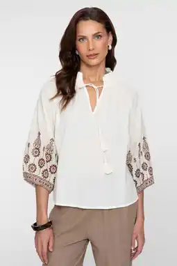 Wehkamp Geisha blousetop broderie ecru aanbieding