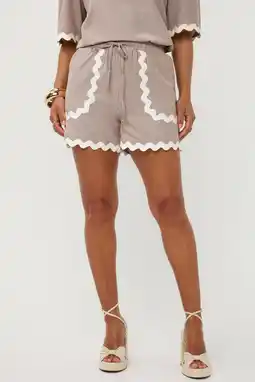 Wehkamp Ydence regular fit gestreepte casual short - zand aanbieding