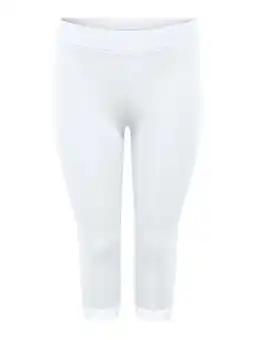 Wehkamp ONLY CARMAKOMA 3/4 legging CARTIME met kant wit aanbieding