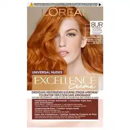 Trekpleister L'Oréal Paris Excellence Creme Universal Nudes 8UR Licht Koper Haarkleuring aanbieding