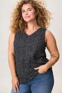 Wehkamp Miss Etam Plus top met stippen zwart aanbieding