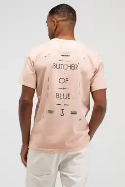 Wehkamp Butcher of Blue regular T-shirt met backprint zalm aanbieding