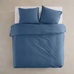 Wehkamp NOUS Living basis dekbedovertrek 2-persoons - blauw (200x200 cm) aanbieding