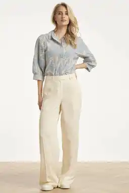 Wehkamp Smashed Lemon gebloemde broderie blouse - lichtblauw aanbieding