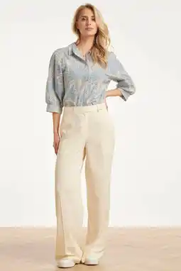 Wehkamp Smashed Lemon gebloemde broderie blouse - lichtblauw aanbieding