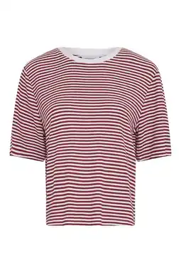 Wehkamp MSCH Copenhagen gestreept T-shirt - rood aanbieding