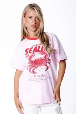 Wehkamp Colourful Rebel T-shirt met print - lichtroze aanbieding