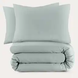 Wehkamp NOUS Living basis dekbedovertrek lits-jumeaux - lichtgroen (240x220 cm) aanbieding