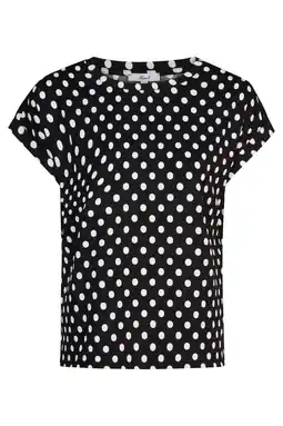 Wehkamp Miss Etam top met stippen zwart aanbieding